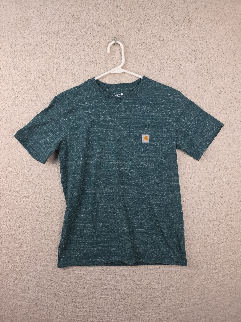 Carhartt Men's Heathered Teal Short-Sleeve Pocket Tee